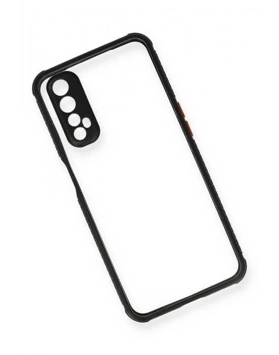 Newface Realme 7 Kılıf Miami Şeffaf Silikon - Siyah