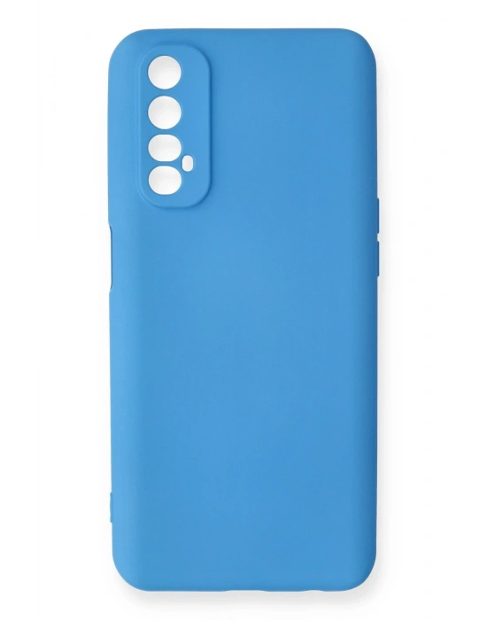 Newface Realme 7 Kılıf Nano içi Kadife Silikon - Mavi