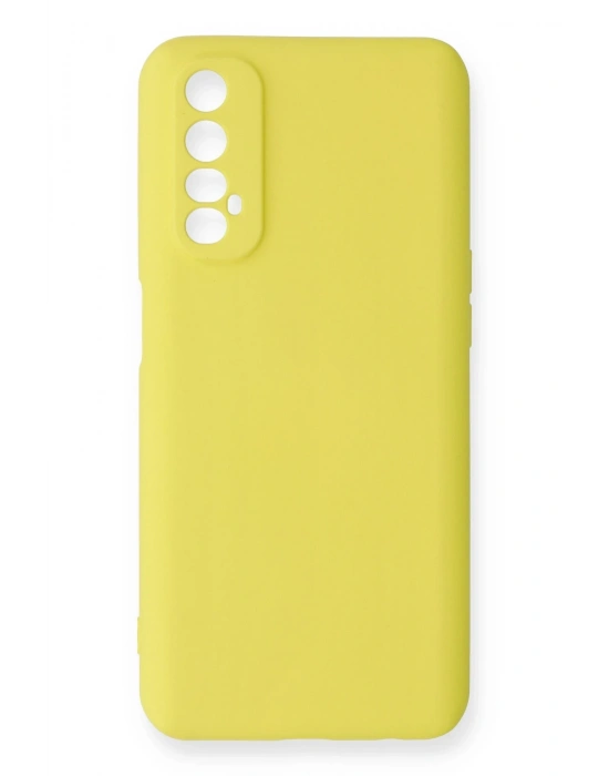 Newface Realme 7 Kılıf Nano içi Kadife Silikon - Sarı