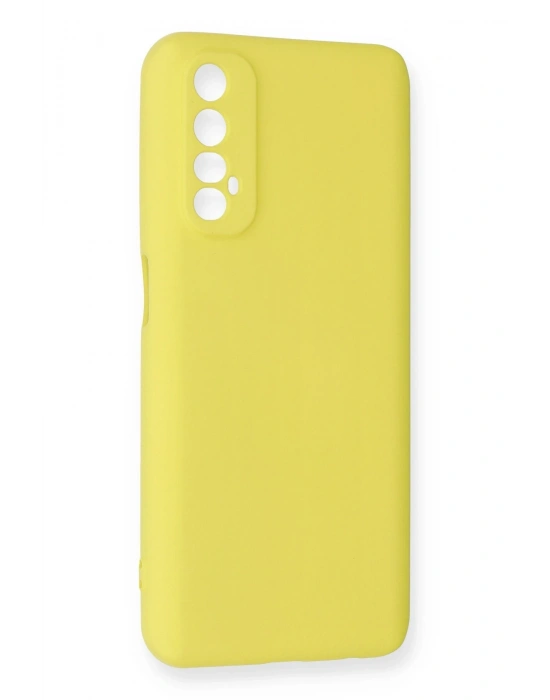 Newface Realme 7 Kılıf Nano içi Kadife Silikon - Sarı