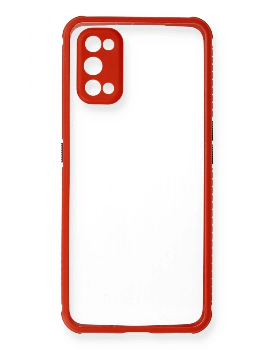 Newface Realme 7 Pro Kılıf Miami Şeffaf Silikon - Kırmızı