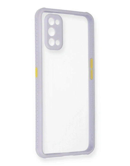 Newface Realme 7 Pro Kılıf Miami Şeffaf Silikon - Lila