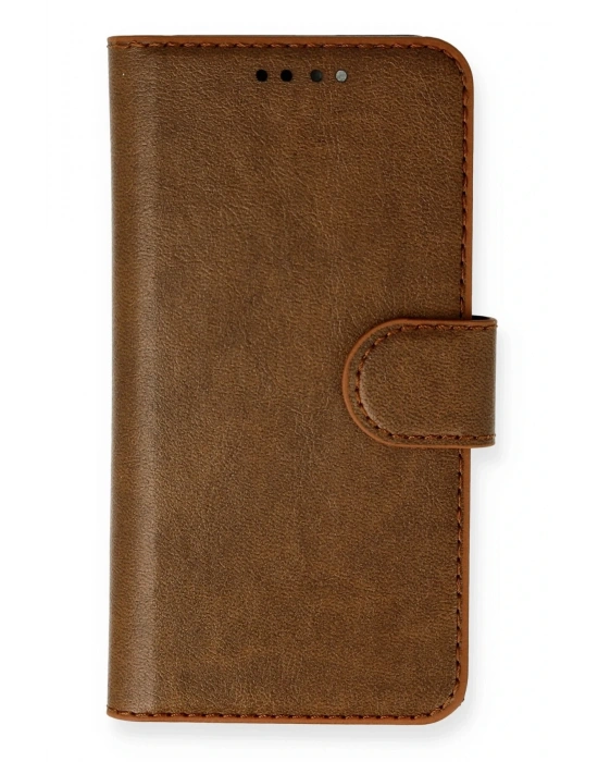 Newface Realme 8 Pro Kılıf Trend S Plus Kapaklı Kılıf - Taba