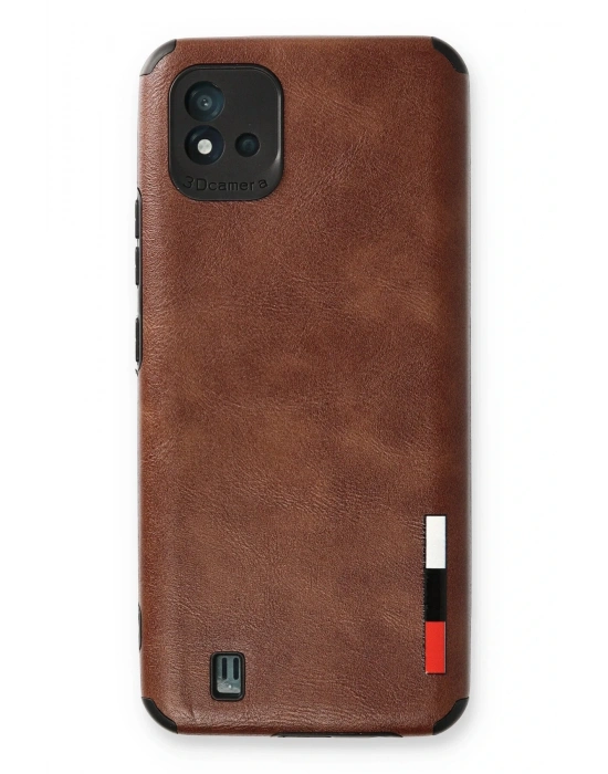 Newface Realme C11 2021 Kılıf Loop Deri Silikon - Kahverengi