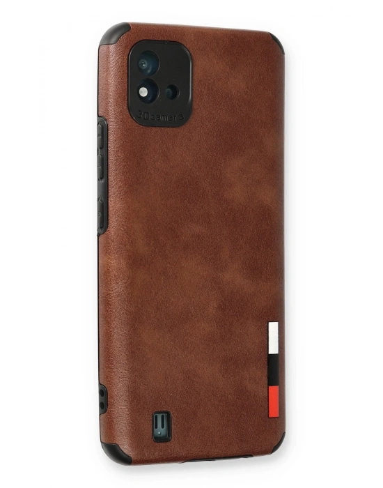 Newface Realme C11 2021 Kılıf Loop Deri Silikon - Kahverengi