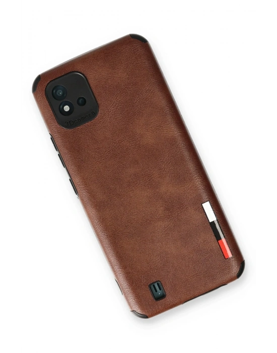 Newface Realme C11 2021 Kılıf Loop Deri Silikon - Kahverengi
