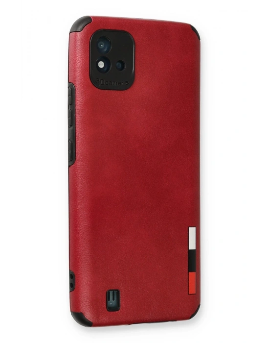 Newface Realme C11 2021 Kılıf Loop Deri Silikon - Kırmızı