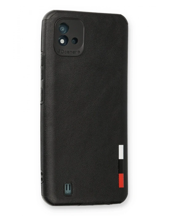 Newface Realme C11 2021 Kılıf Loop Deri Silikon - Siyah