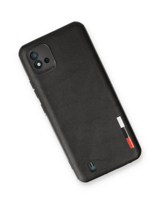 Newface Realme C11 2021 Kılıf Loop Deri Silikon - Siyah