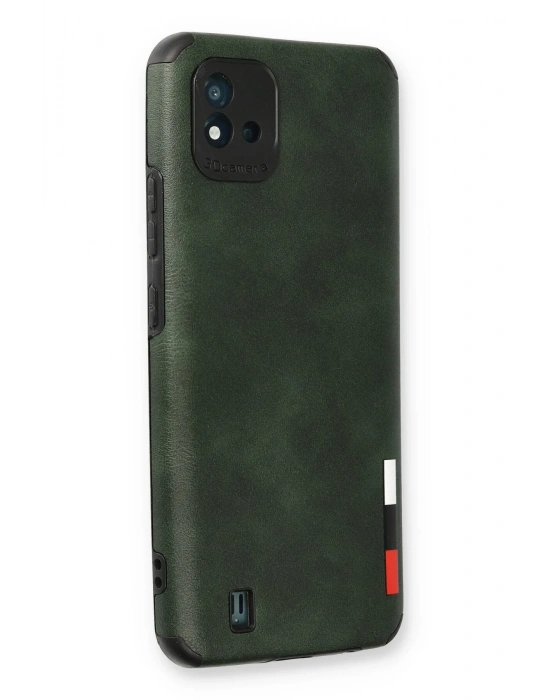 Newface Realme C11 2021 Kılıf Loop Deri Silikon - Yeşil