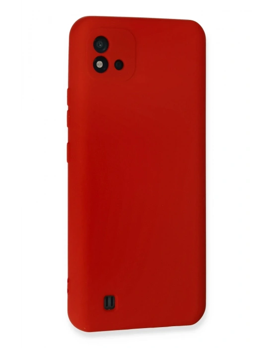Newface Realme C11 2021 Kılıf Nano içi Kadife Silikon - Kırmızı