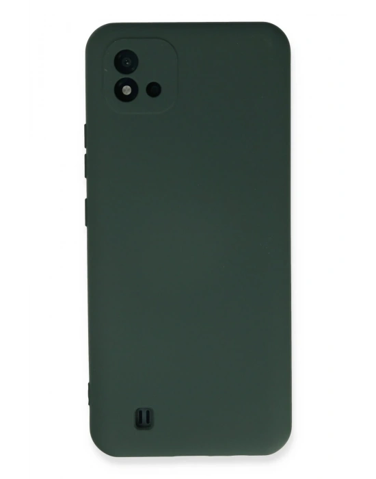 Newface Realme C11 2021 Kılıf Nano içi Kadife Silikon - Koyu Yeşil