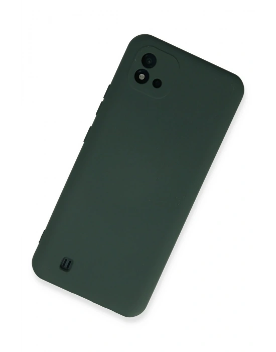 Newface Realme C11 2021 Kılıf Nano içi Kadife Silikon - Koyu Yeşil