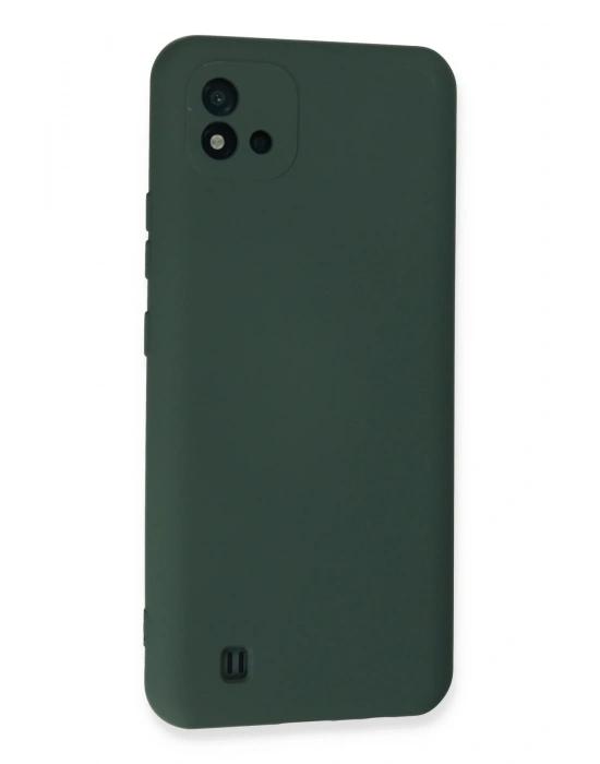 Newface Realme C11 2021 Kılıf Nano içi Kadife Silikon - Koyu Yeşil
