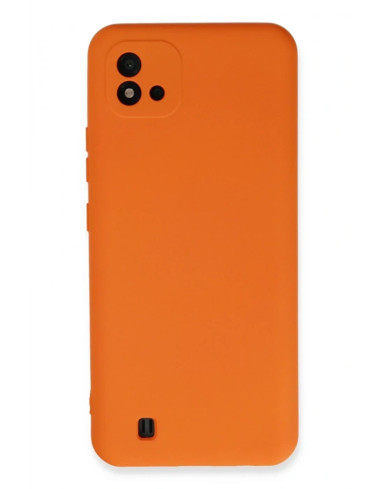 Newface Realme C11 2021 Kılıf Nano içi Kadife Silikon - Turuncu