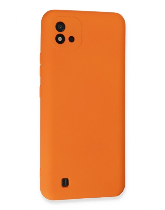 Newface Realme C11 2021 Kılıf Nano içi Kadife Silikon - Turuncu