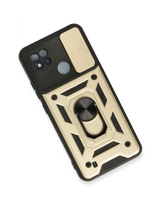 Newface Realme C11 2021 Kılıf Pars Lens Yüzüklü Silikon - Gold