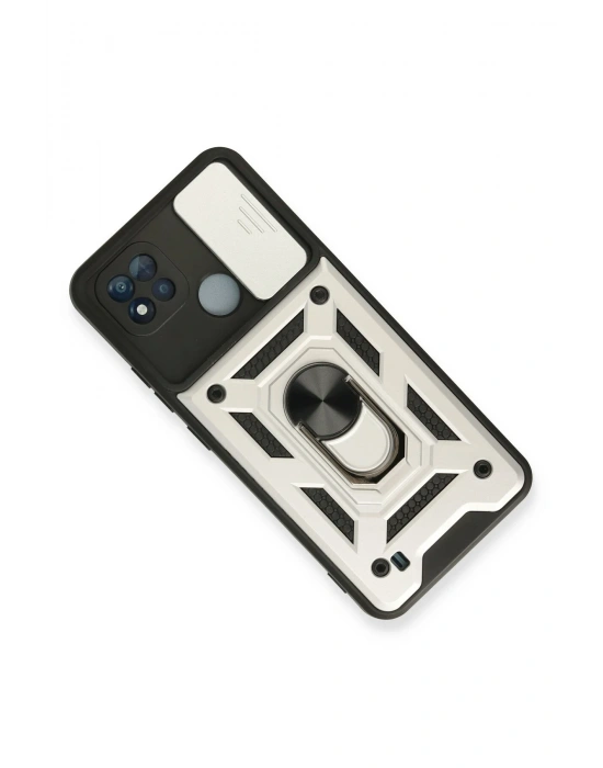 Newface Realme C11 2021 Kılıf Pars Lens Yüzüklü Silikon - Gümüş