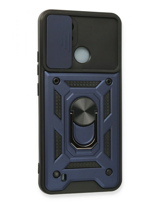 Newface Realme C11 2021 Kılıf Pars Lens Yüzüklü Silikon - Lacivert