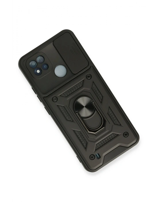 Newface Realme C11 2021 Kılıf Pars Lens Yüzüklü Silikon - Siyah