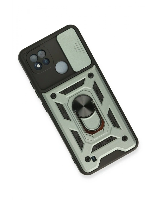 Newface Realme C11 2021 Kılıf Pars Lens Yüzüklü Silikon - Yeşil