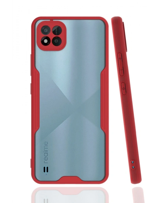 Newface Realme C11 2021 Kılıf Platin Silikon - Kırmızı