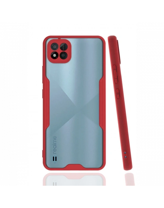 Newface Realme C11 2021 Kılıf Platin Silikon - Kırmızı