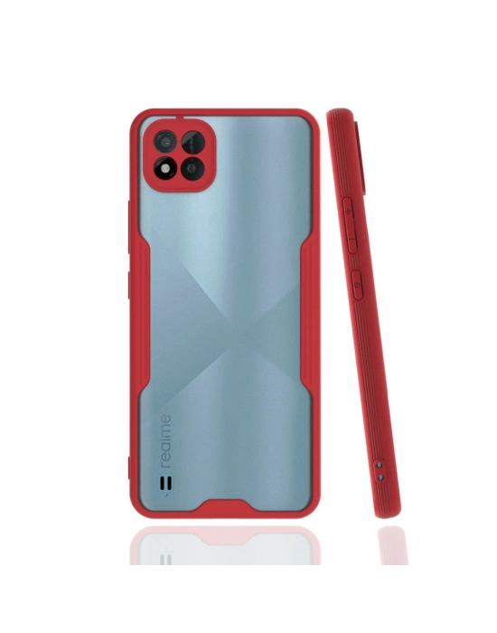 Newface Realme C11 2021 Kılıf Platin Silikon - Kırmızı