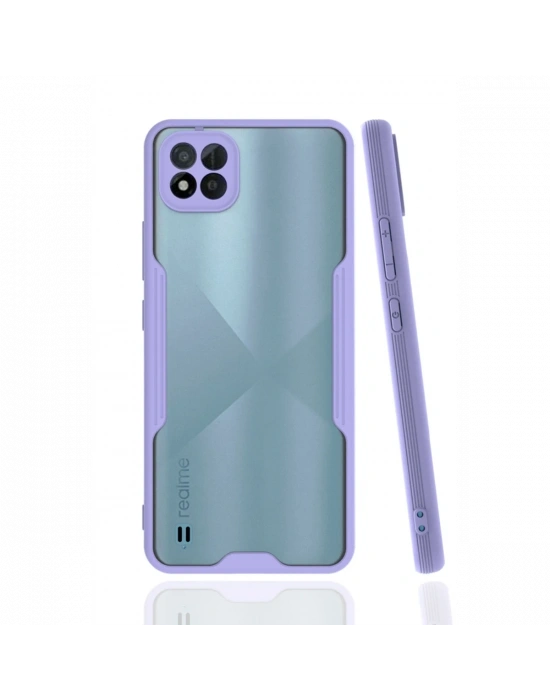 Newface Realme C11 2021 Kılıf Platin Silikon - Lila