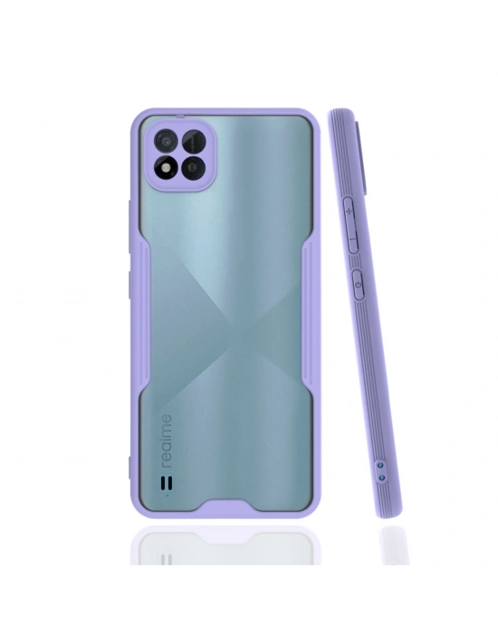 Newface Realme C11 2021 Kılıf Platin Silikon - Lila