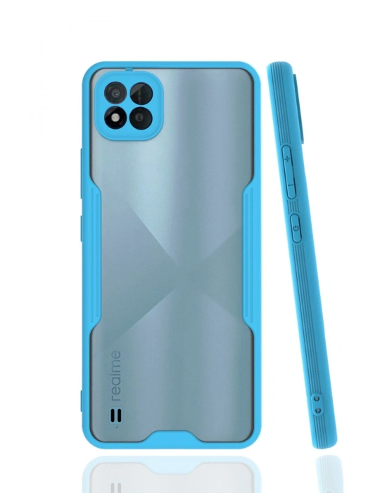 Newface Realme C11 2021 Kılıf Platin Silikon - Mavi