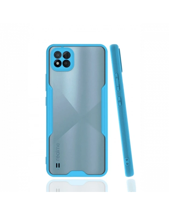 Newface Realme C11 2021 Kılıf Platin Silikon - Mavi