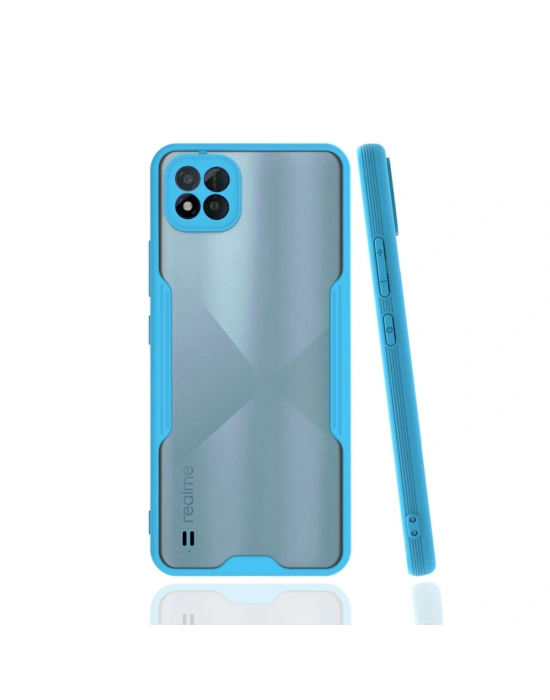 Newface Realme C11 2021 Kılıf Platin Silikon - Mavi
