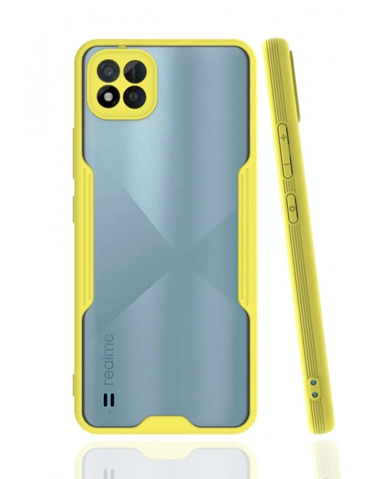 Newface Realme C11 2021 Kılıf Platin Silikon - Sarı