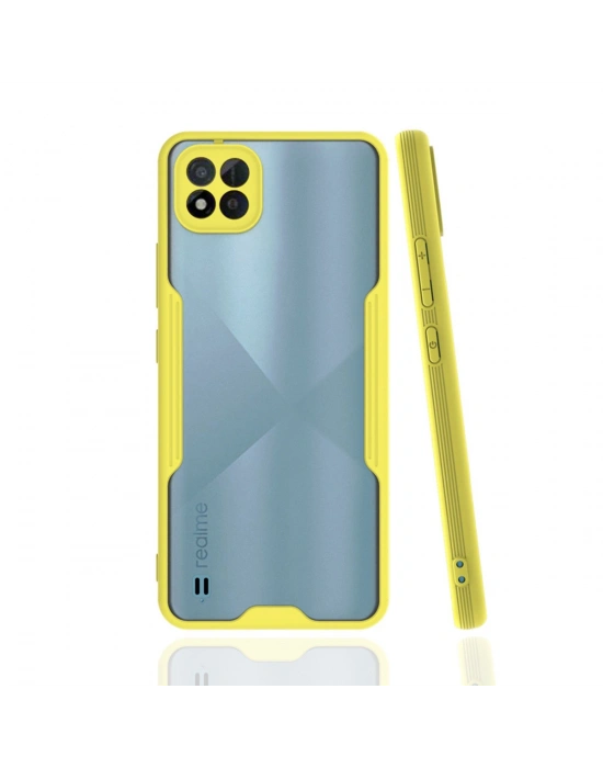 Newface Realme C11 2021 Kılıf Platin Silikon - Sarı