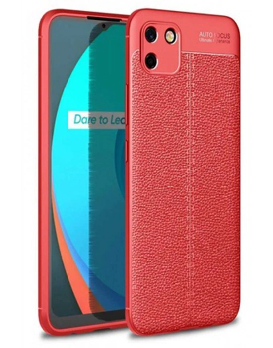 Newface Realme C11 Kılıf Auto Focus Kapak - Kırmızı