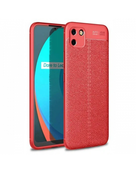 Newface Realme C11 Kılıf Auto Focus Kapak - Kırmızı