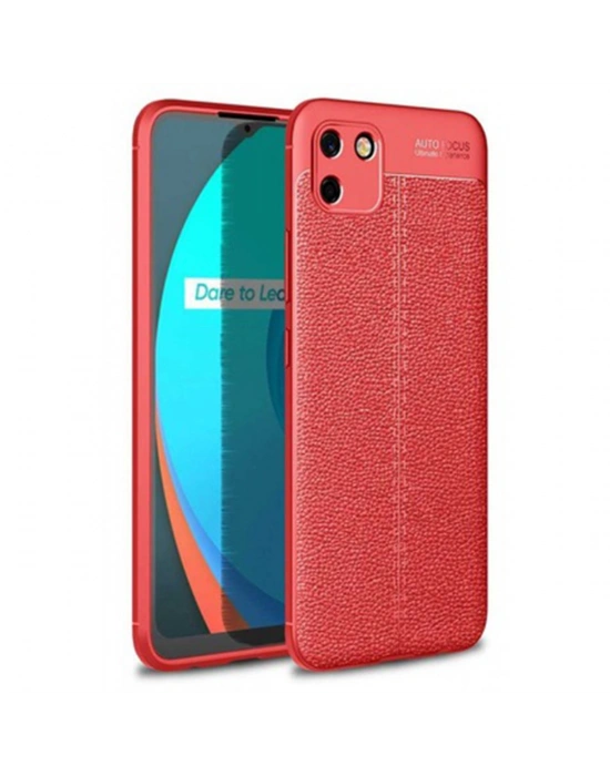 Newface Realme C11 Kılıf Auto Focus Kapak - Kırmızı