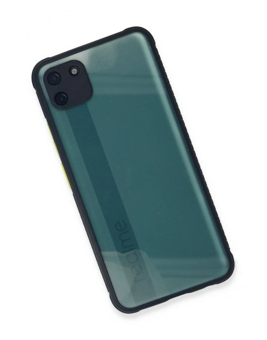 Newface Realme C11 Kılıf Miami Şeffaf Silikon - Lacivert