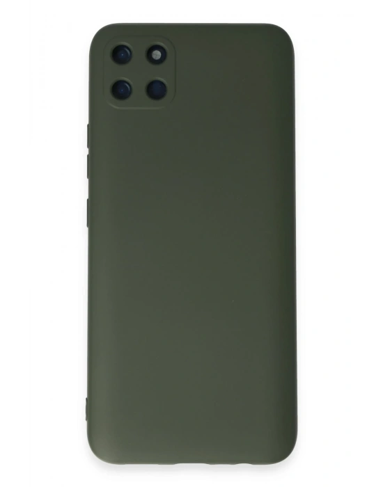 Newface Realme C11 Kılıf Nano içi Kadife Silikon - Koyu Yeşil