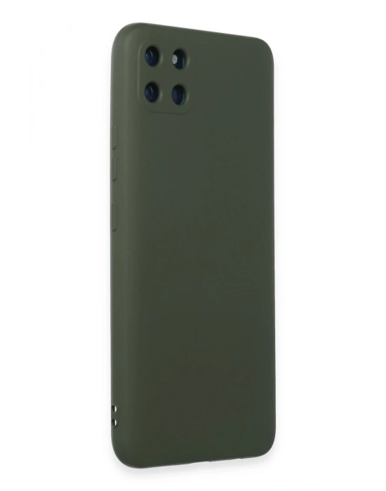 Newface Realme C11 Kılıf Nano içi Kadife Silikon - Koyu Yeşil