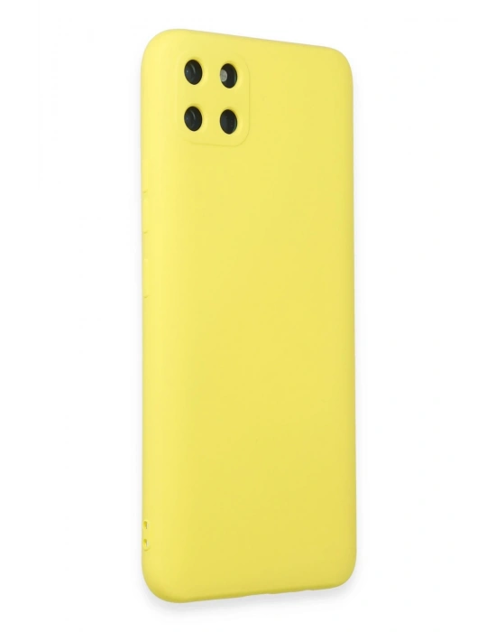Newface Realme C11 Kılıf Nano içi Kadife Silikon - Sarı