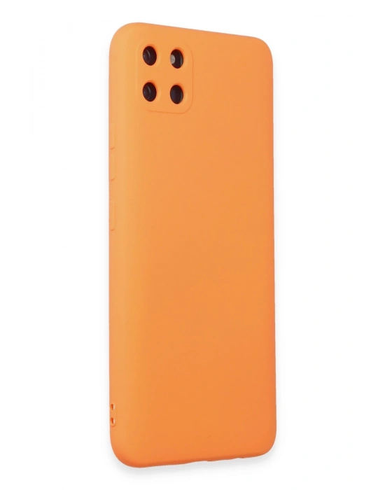Newface Realme C11 Kılıf Nano içi Kadife Silikon - Turuncu
