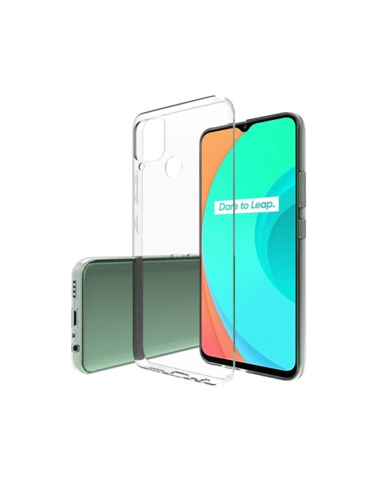 Newface Realme C15 Kılıf Lüx Şeffaf Silikon