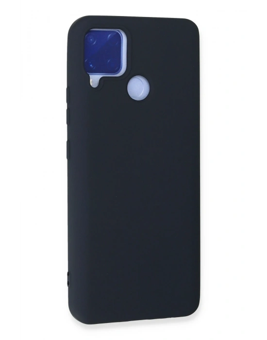 Newface Realme C15 Kılıf Nano içi Kadife Silikon - Lacivert