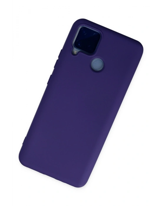 Newface Realme C15 Kılıf Nano içi Kadife Silikon - Mor