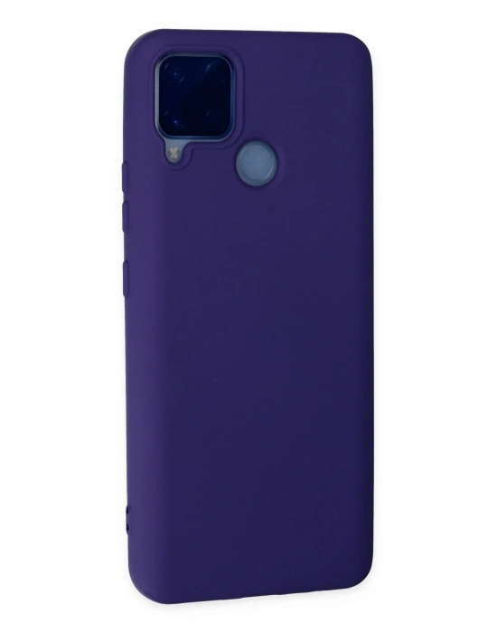 Newface Realme C15 Kılıf Nano içi Kadife Silikon - Mor