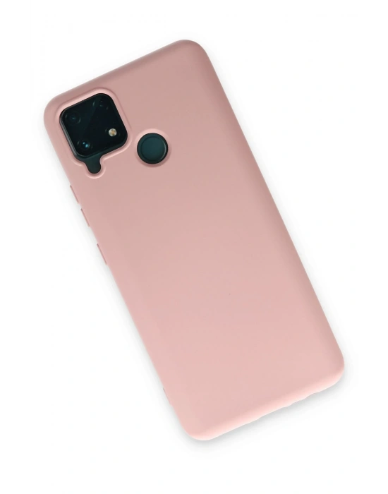 Newface Realme C15 Kılıf Nano içi Kadife Silikon - Pudra