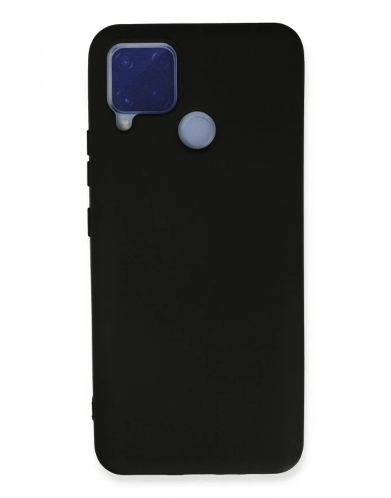 Newface Realme C15 Kılıf Nano içi Kadife Silikon - Siyah