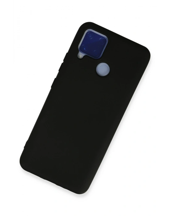 Newface Realme C15 Kılıf Nano içi Kadife Silikon - Siyah